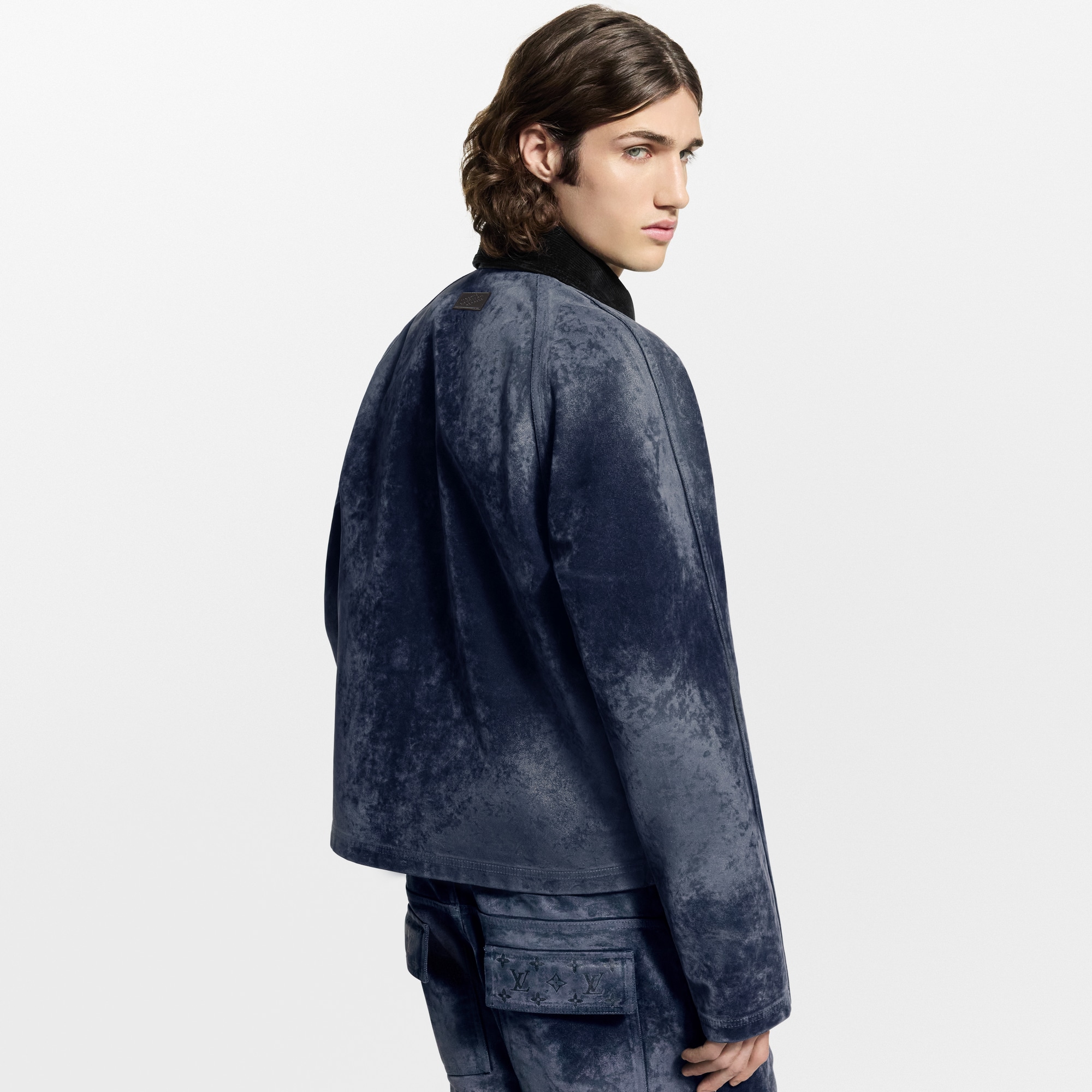 Flocked Denim Jacket With Monogram Details - Men - Ready-to-Wear